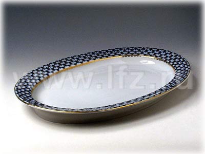 Buy Cobalt Net Oval Platter large, 14" at GoldenCockerel.com