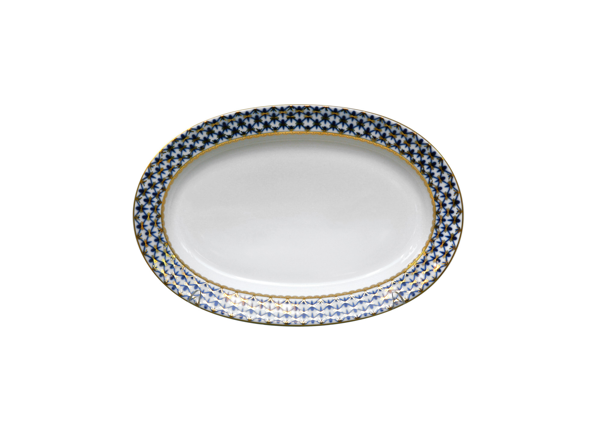 Buy Cobalt Net Oval Platter large, 14" at GoldenCockerel.com