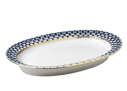 Buy Cobalt Net Oval Platter 10" at GoldenCockerel.com