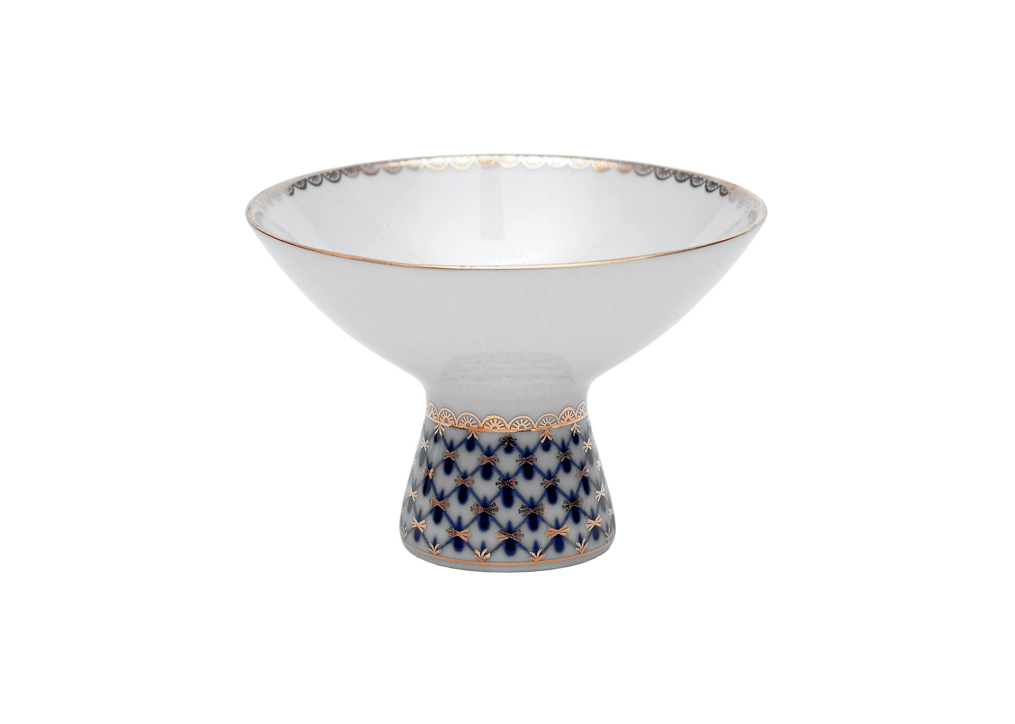 Buy Cobalt Net Ice Cream Dish on Pedestal at GoldenCockerel.com