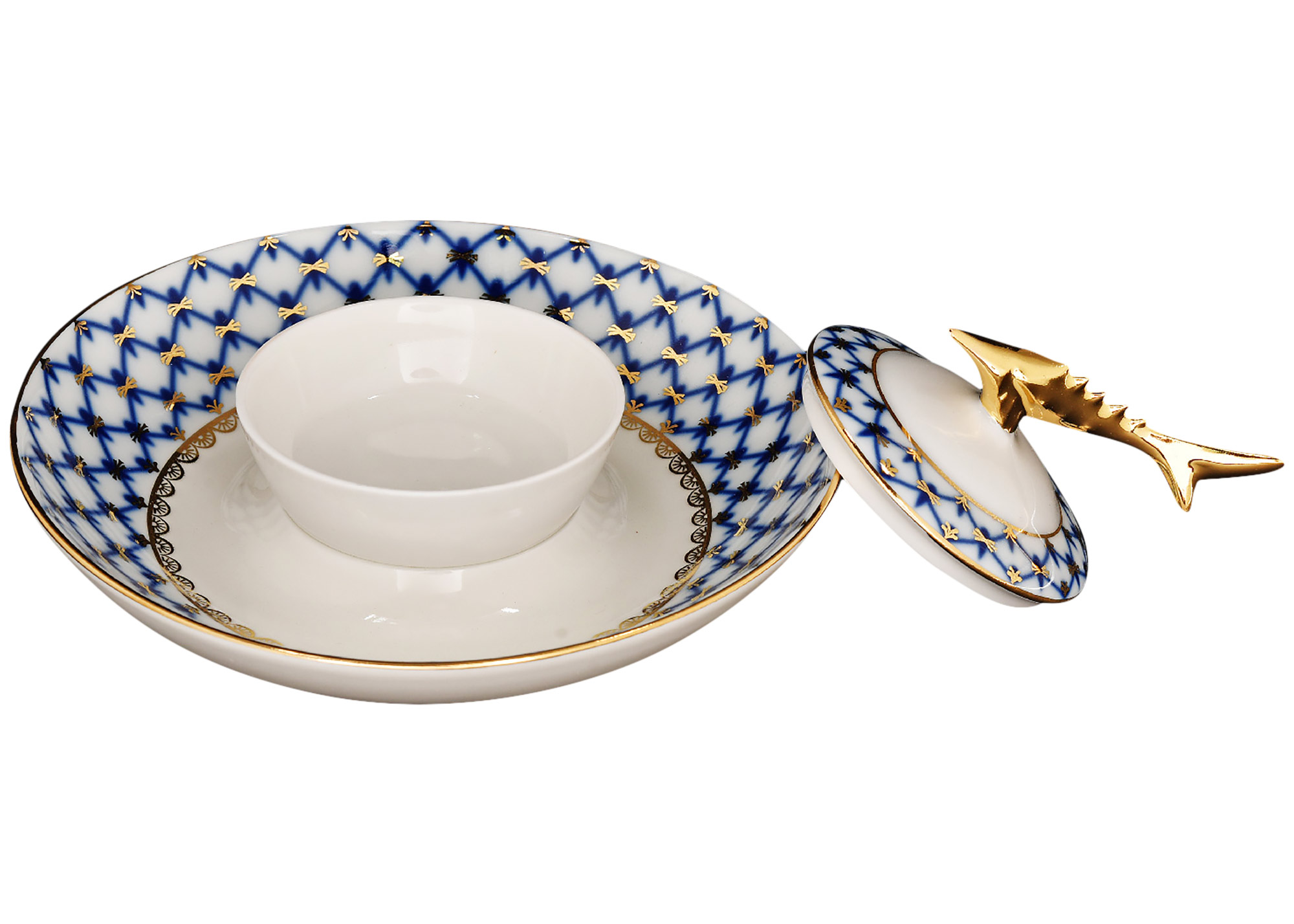 Buy Cobalt Net Caspian Caviar Dish at GoldenCockerel.com