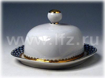 Buy Cobalt Net Butter Dish w Lid at GoldenCockerel.com