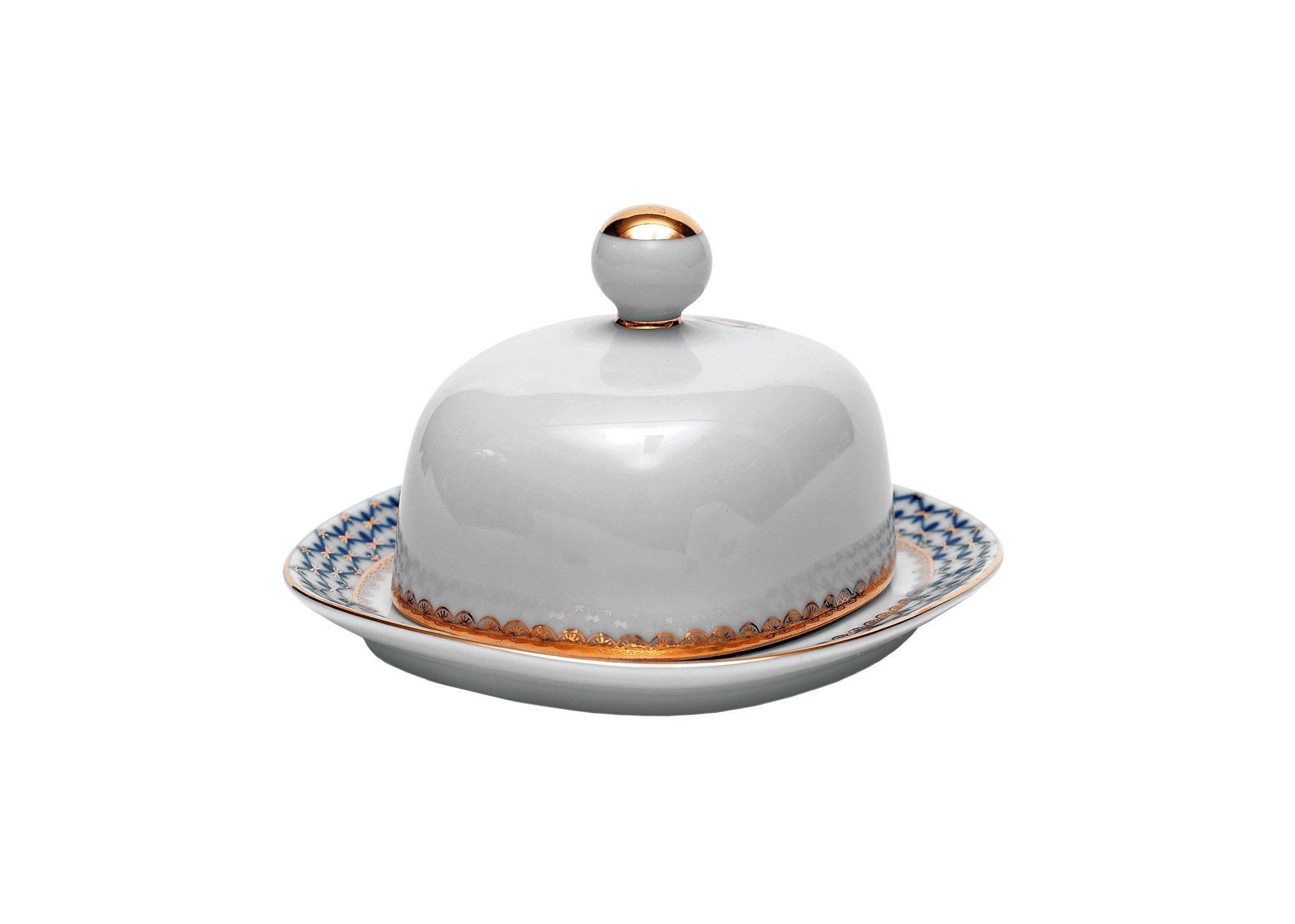 Buy Cobalt Net Butter Dish w Lid at GoldenCockerel.com