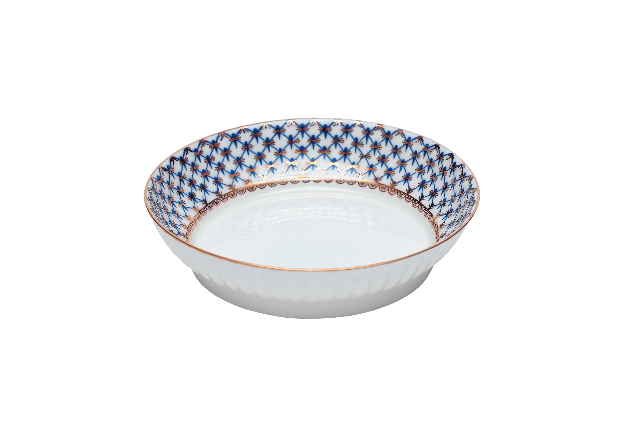 Buy Cobalt Net Bone China Ruffled Cake Dish at GoldenCockerel.com