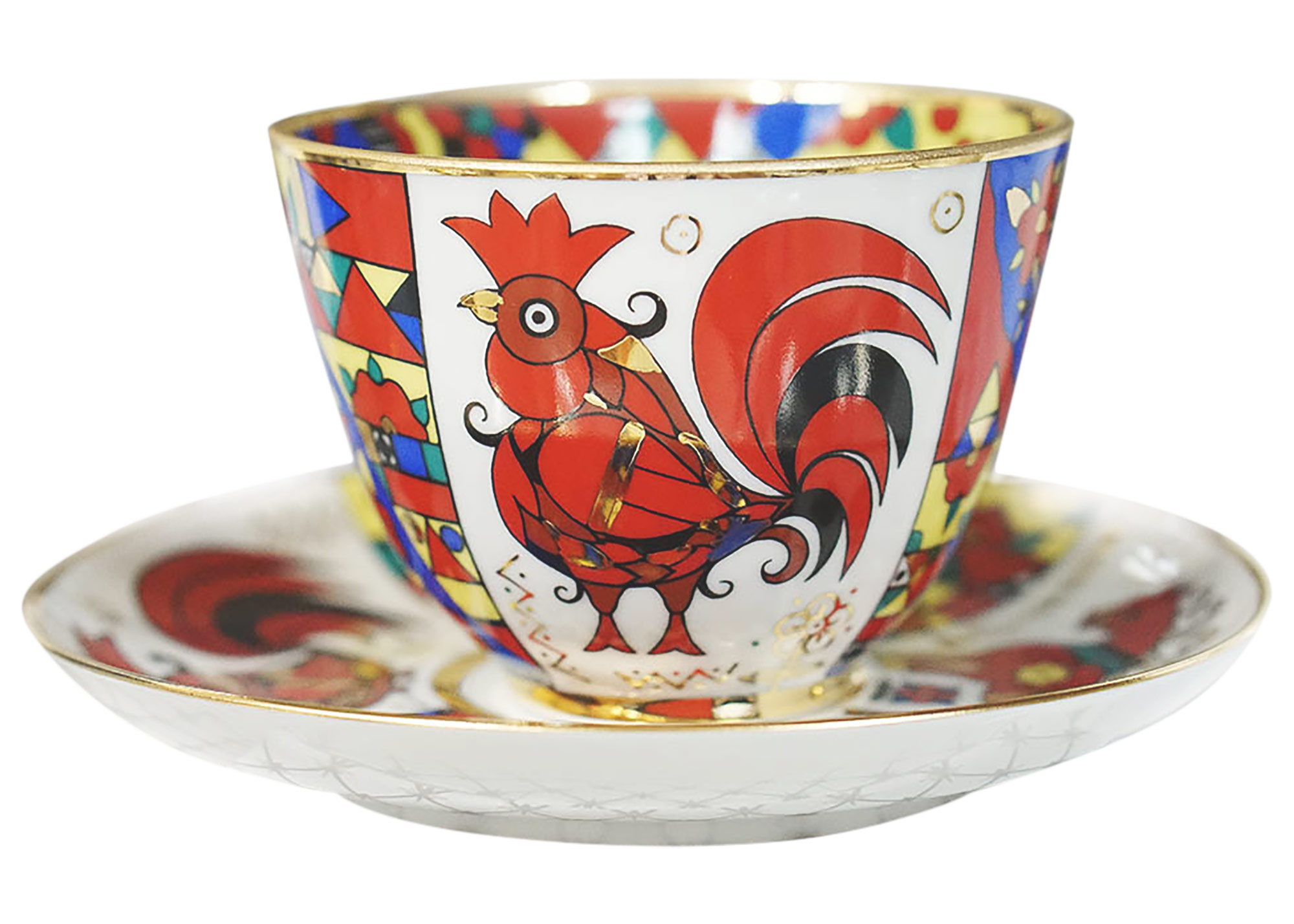 Buy Folk Motifs Tea Cup and Saucer at GoldenCockerel.com