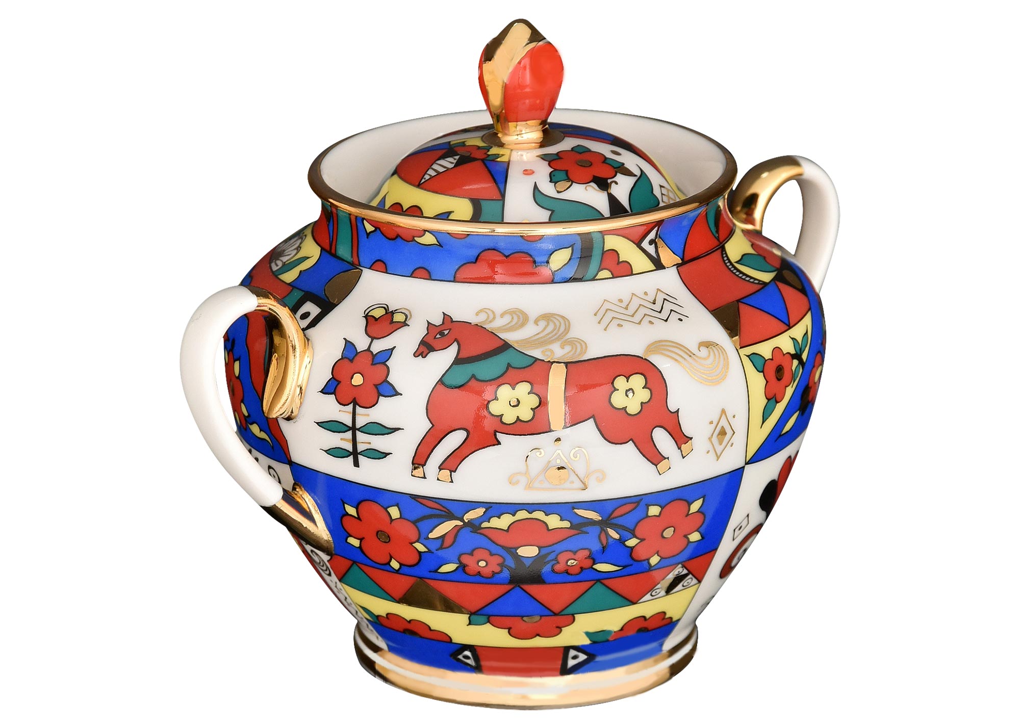 Buy Folk Motifs 20pc. Tea Set for 6 at GoldenCockerel.com