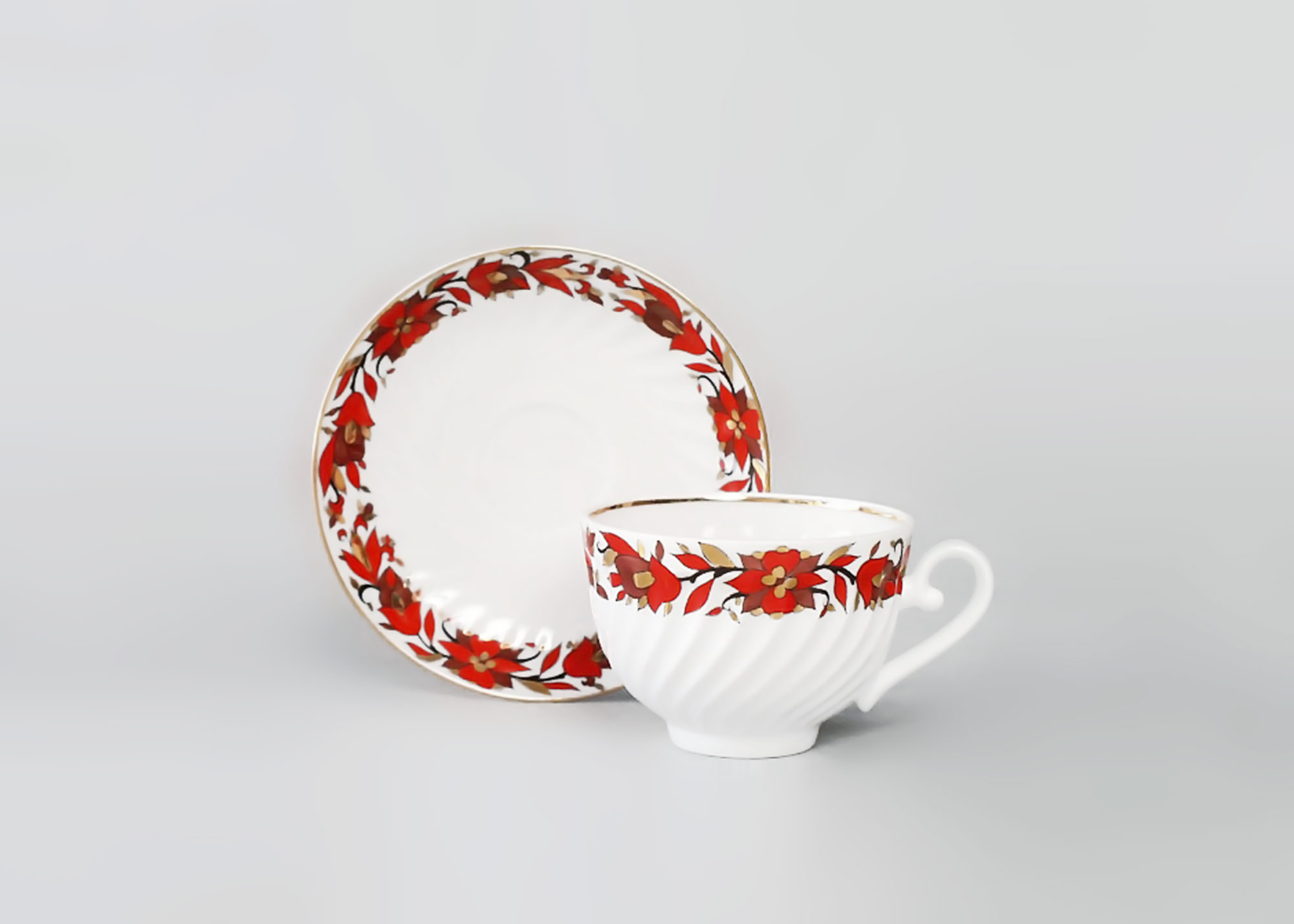 Buy Folklorette Tea Cup and Saucer at GoldenCockerel.com