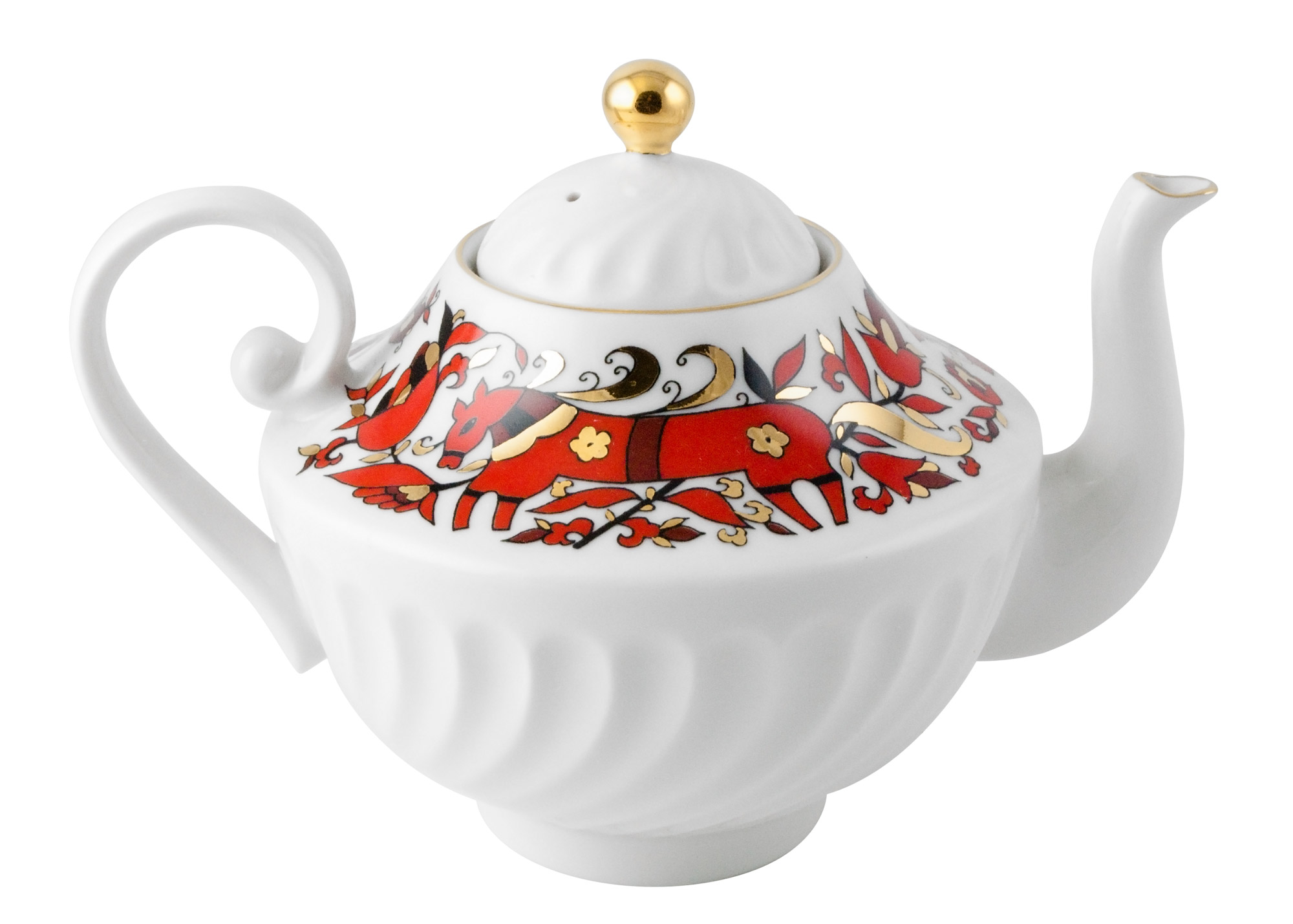 Buy Folklorette (Bright) Teapot, medium at GoldenCockerel.com