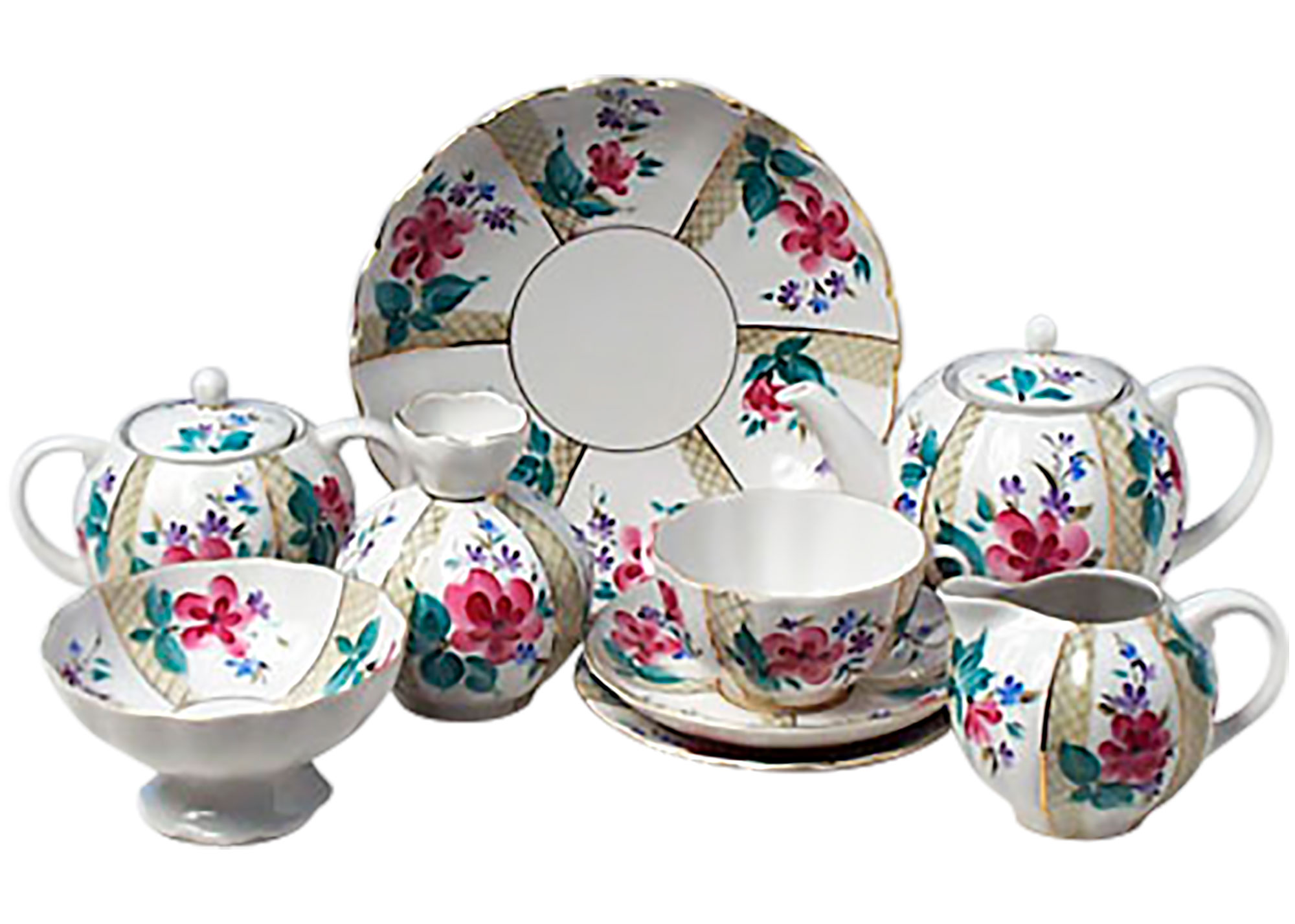 Buy Greenhouse 10pc. Tea Set remnants at GoldenCockerel.com