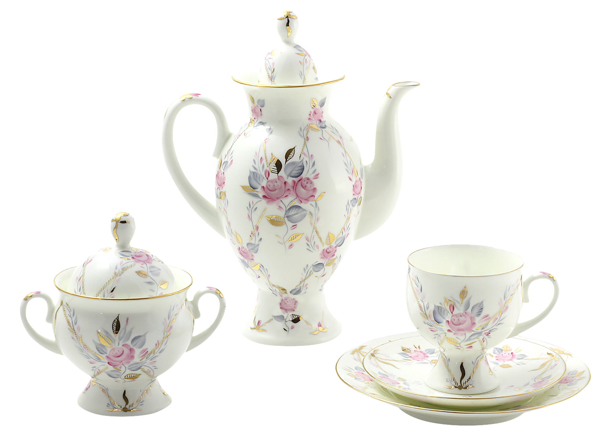 Buy Gallant 8pc. Bone China Coffee Set for 2 at GoldenCockerel.com