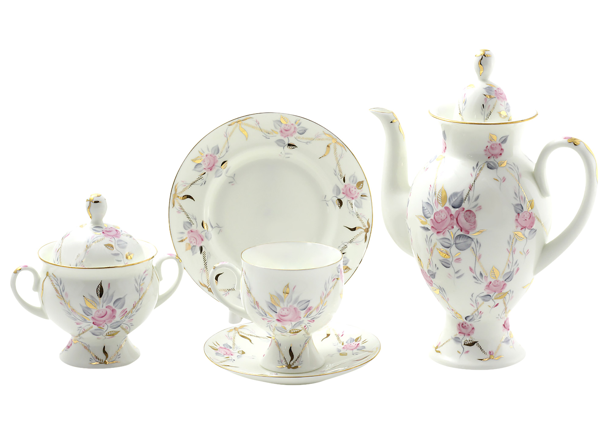 Buy Gallant 8pc. Bone China Coffee Set for 2 at GoldenCockerel.com