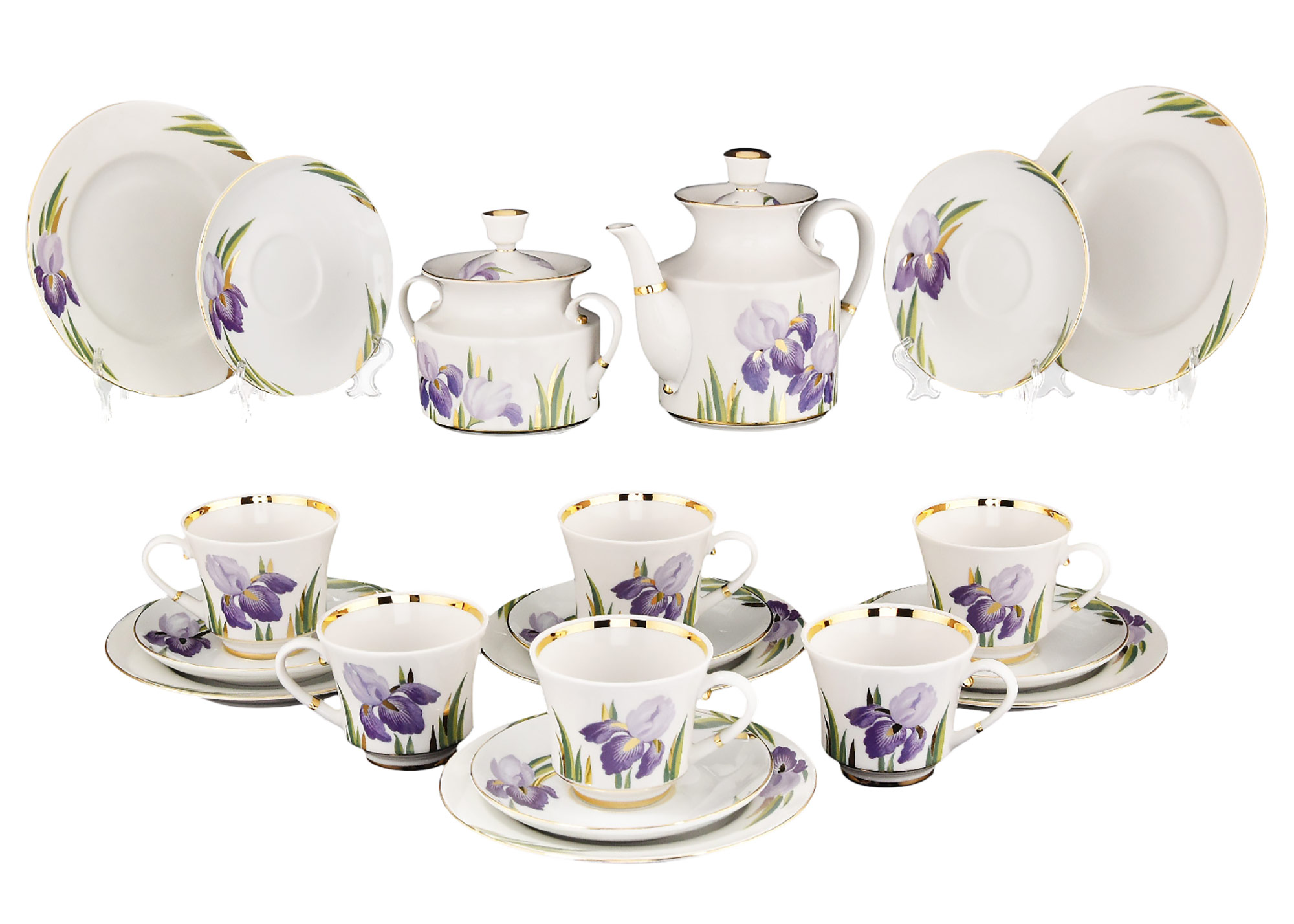 Buy Irises 20pc. Tea Set for 6 at GoldenCockerel.com