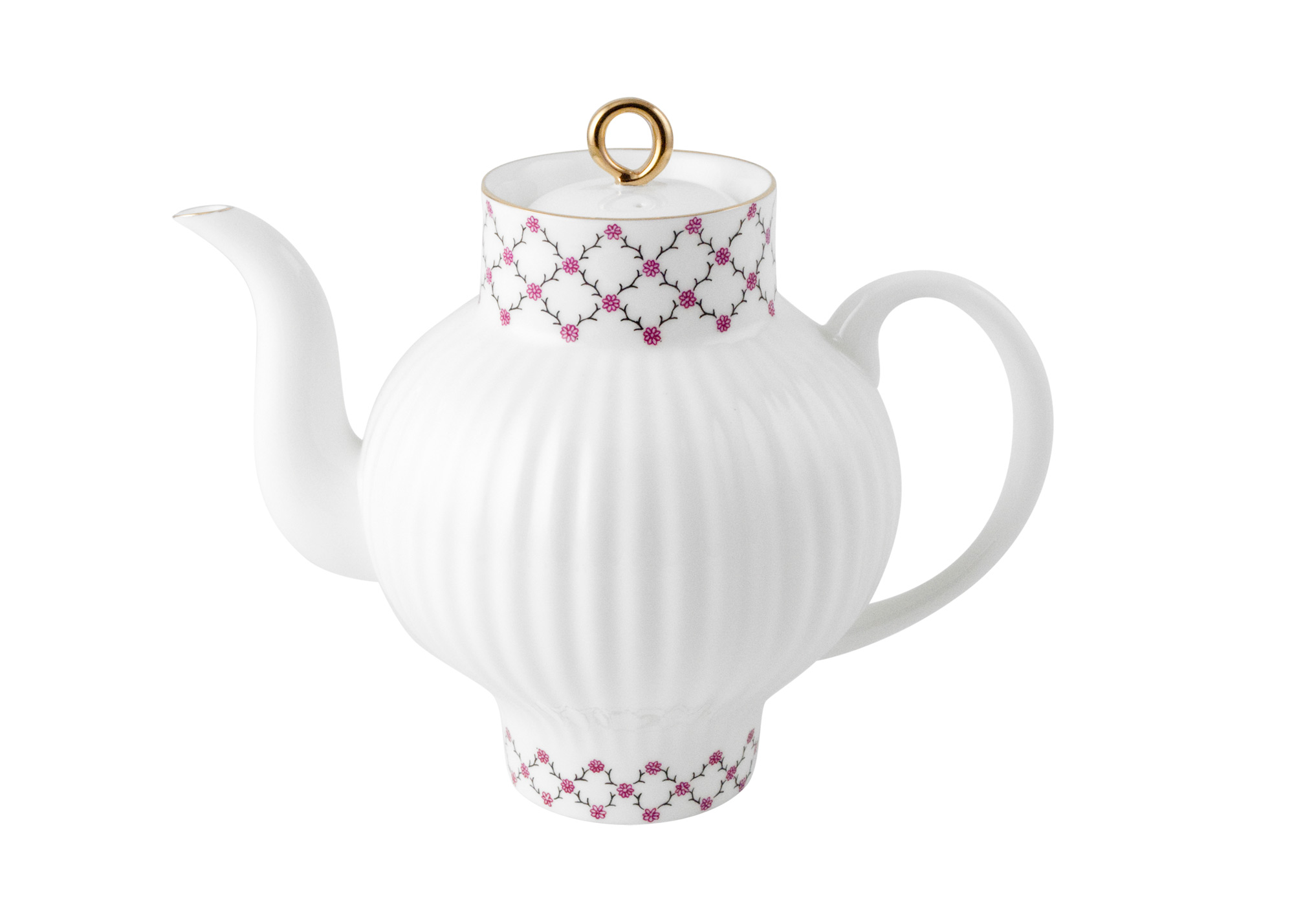 Buy Pink Net Teapot, Bone China at GoldenCockerel.com