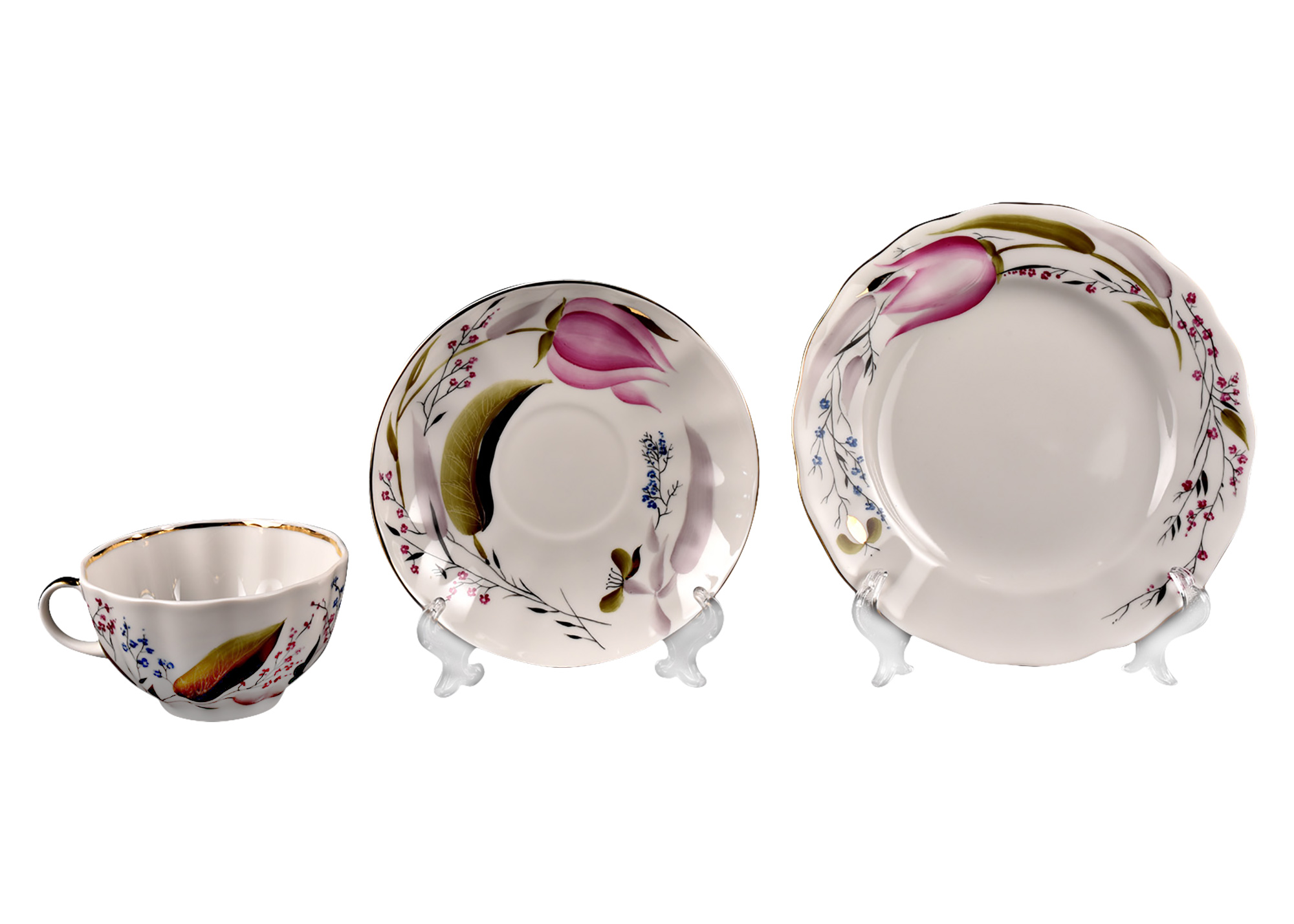 Buy Pink Tulips 20pc. Tea Set for 6 at GoldenCockerel.com