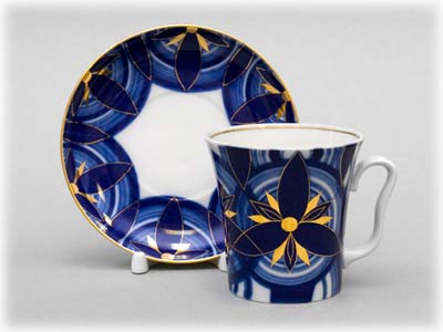 Buy Cobalt Petals Mug and Saucer at GoldenCockerel.com