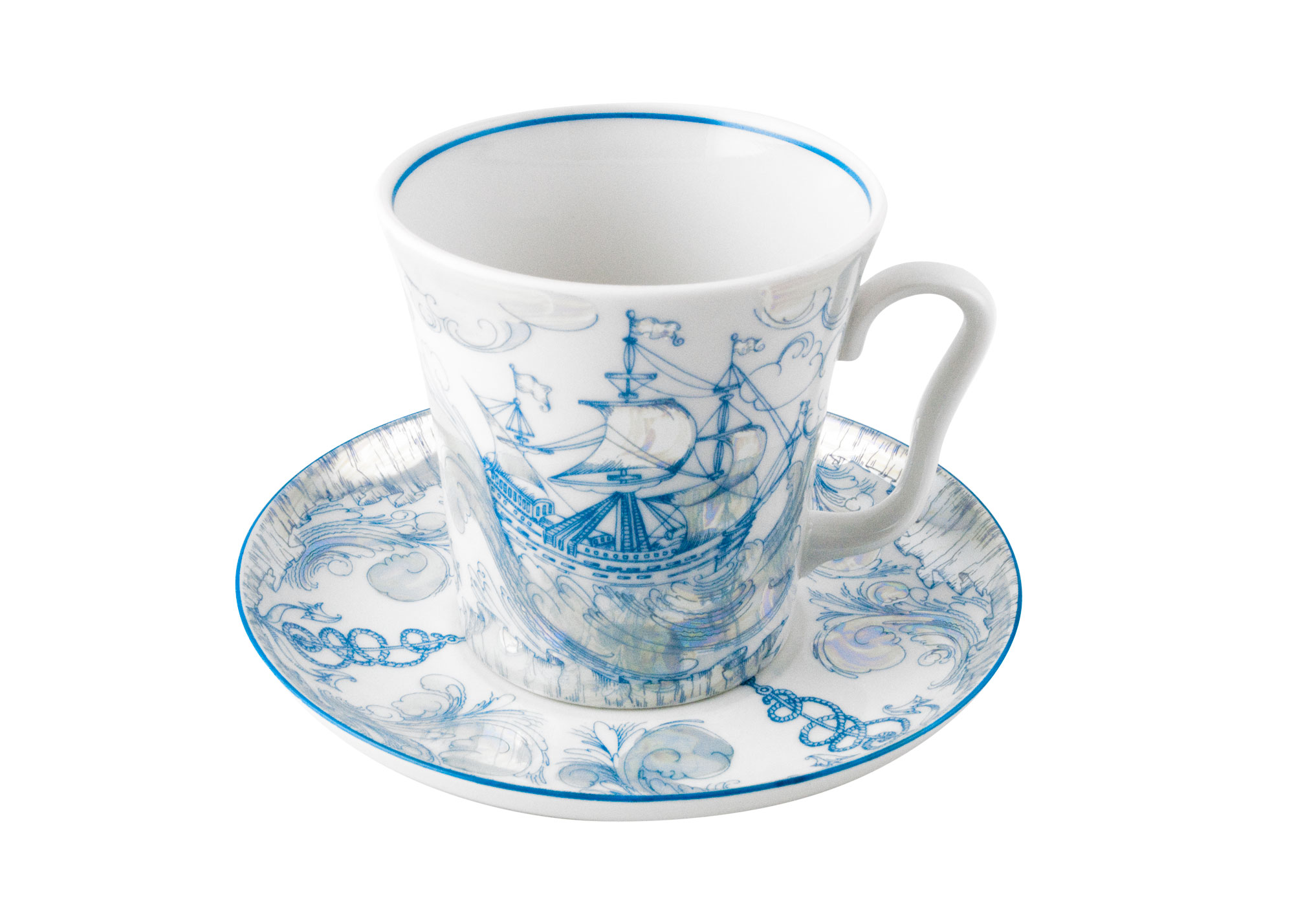 Buy Brigantine Porcelain Mug & Saucer at GoldenCockerel.com