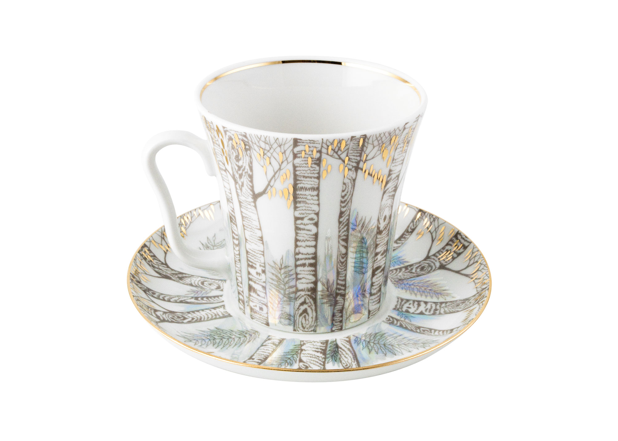 Buy High Water Birch Trees Mug & Saucer at GoldenCockerel.com