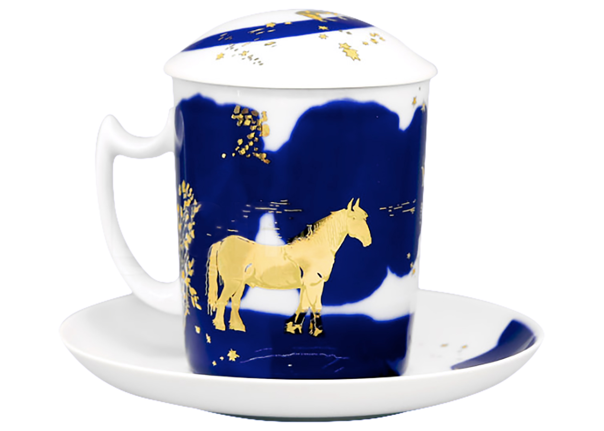 Buy Night Horses Covered Mug and Saucer  at GoldenCockerel.com