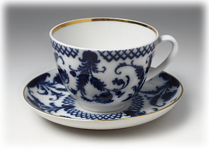 Buy Lomonosov Porcelain Winter Cup and Saucer at GoldenCockerel.com
