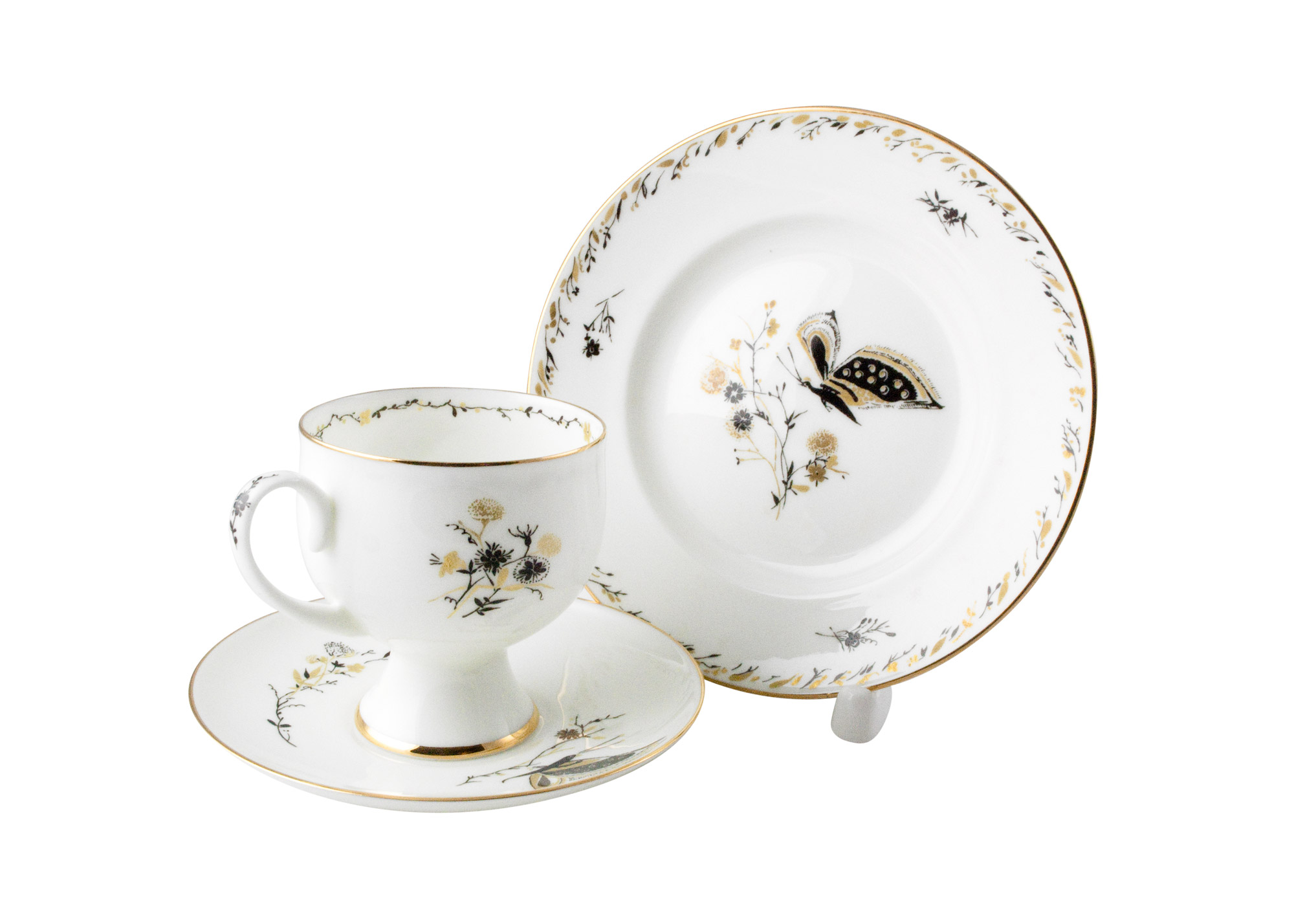 Buy Day 3pc. Cup & Saucer Set; Bone China at GoldenCockerel.com