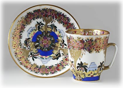 Buy Spring Trees Cup and Saucer, bone, May Shape at GoldenCockerel.com