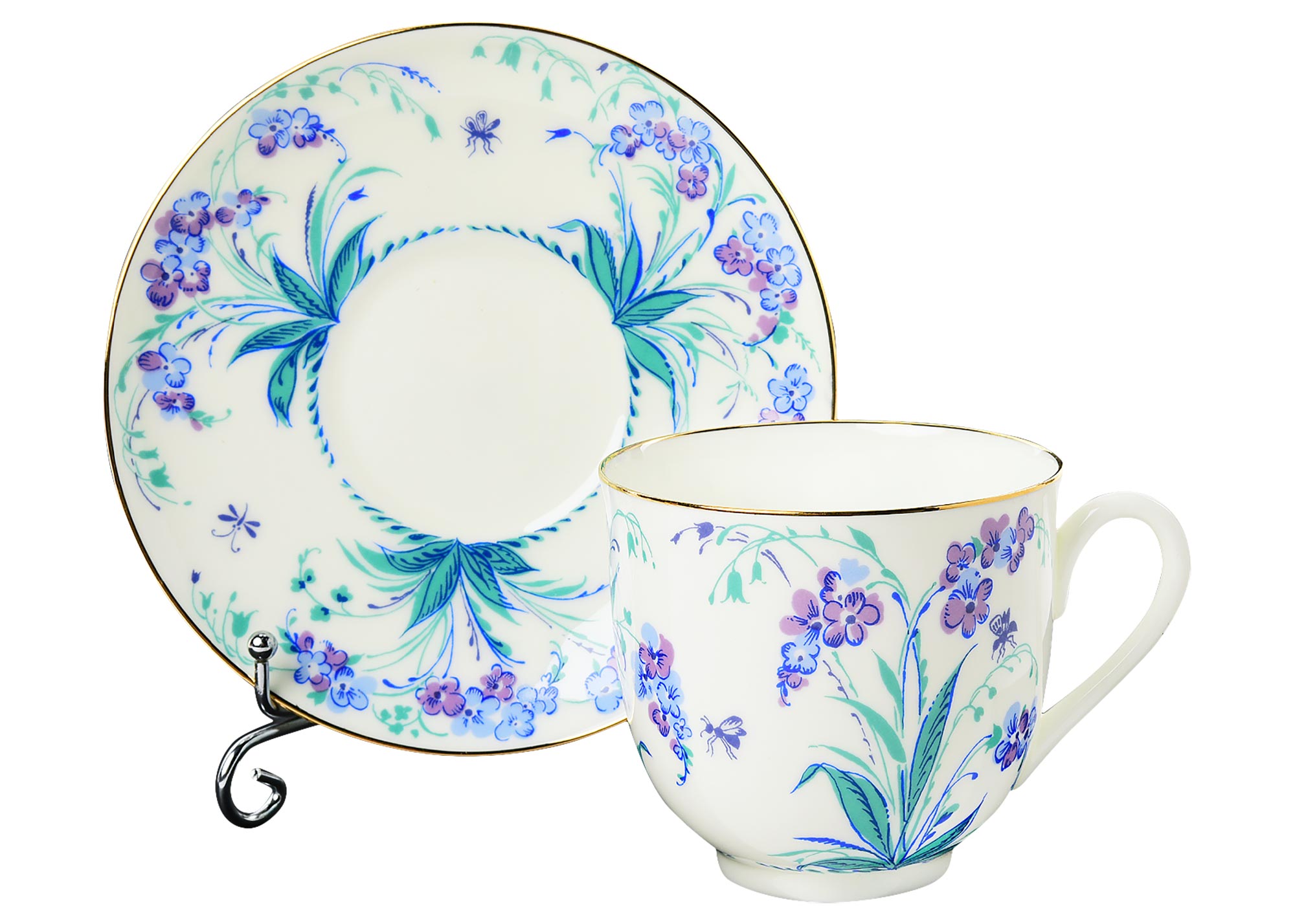 Buy Forget-Me-Not Bone China Coffee Cup and Saucer at GoldenCockerel.com