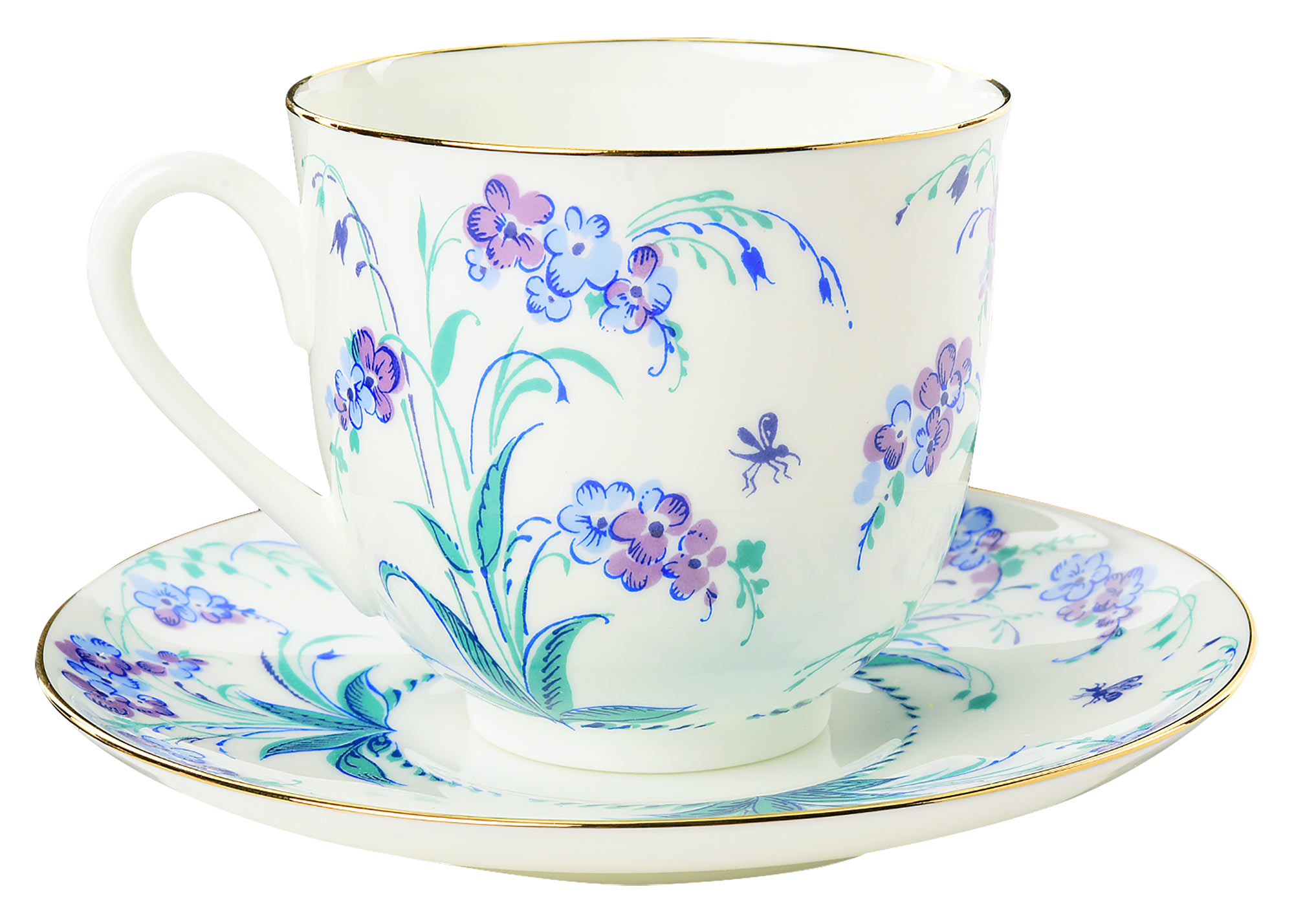 Buy Forget-Me-Not Bone China Coffee Cup and Saucer at GoldenCockerel.com