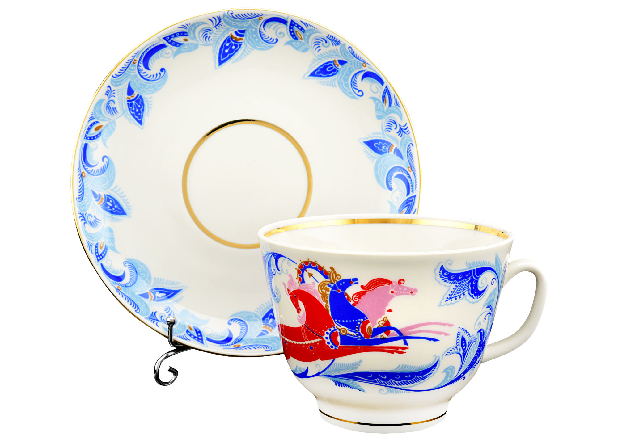 Buy Russian Winter Troika Tea Cup and Saucer at GoldenCockerel.com