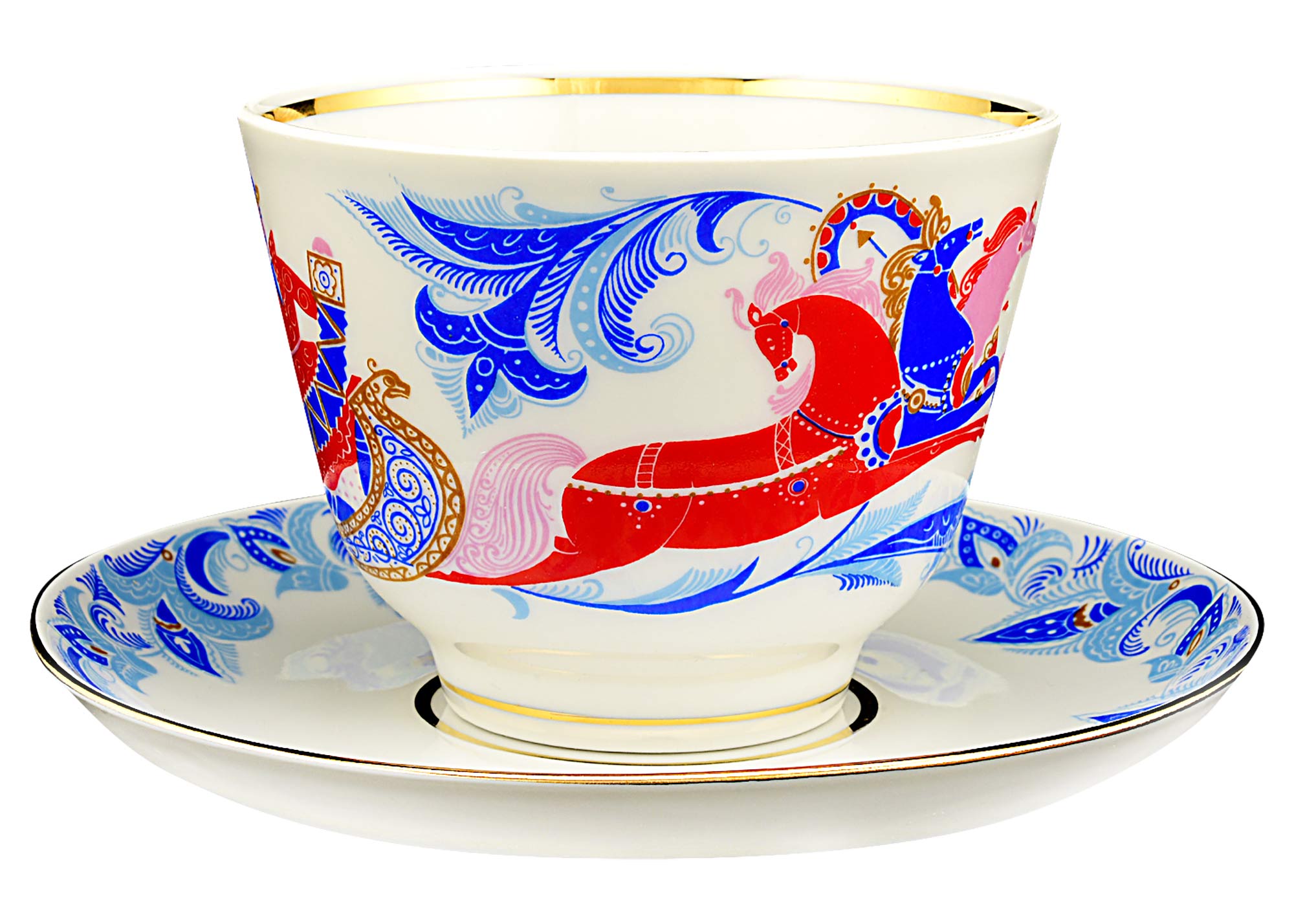 Buy Russian Winter Troika Tea Cup and Saucer at GoldenCockerel.com