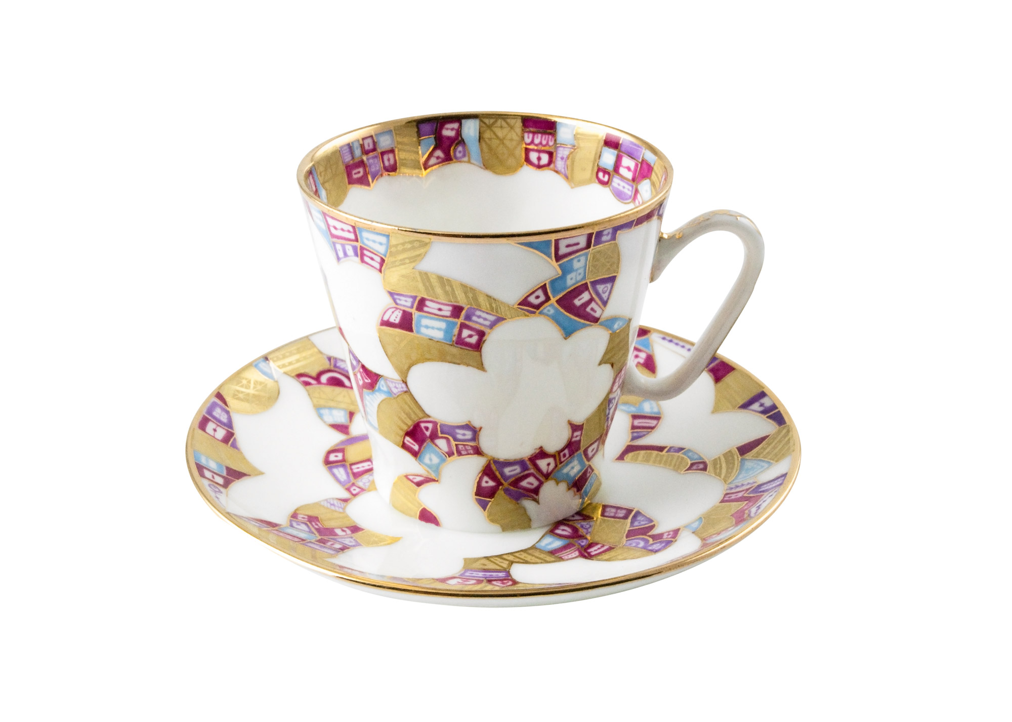 Buy White Design Cup and Saucer, bone, Black Coffee Shape at GoldenCockerel.com