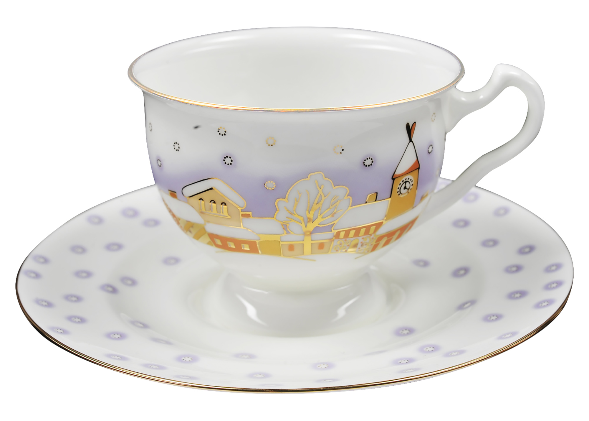 Buy Snowfall Bone China Tea Cup and Saucer at GoldenCockerel.com