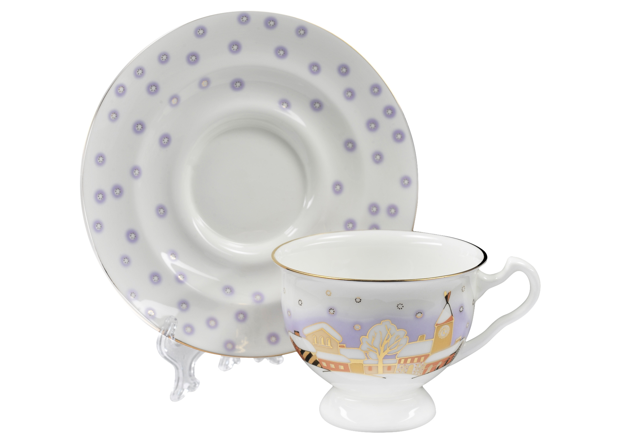 Buy Snowfall Bone China Tea Cup and Saucer at GoldenCockerel.com