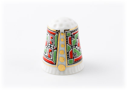 Buy Red Ornament Porcelain Thimble at GoldenCockerel.com