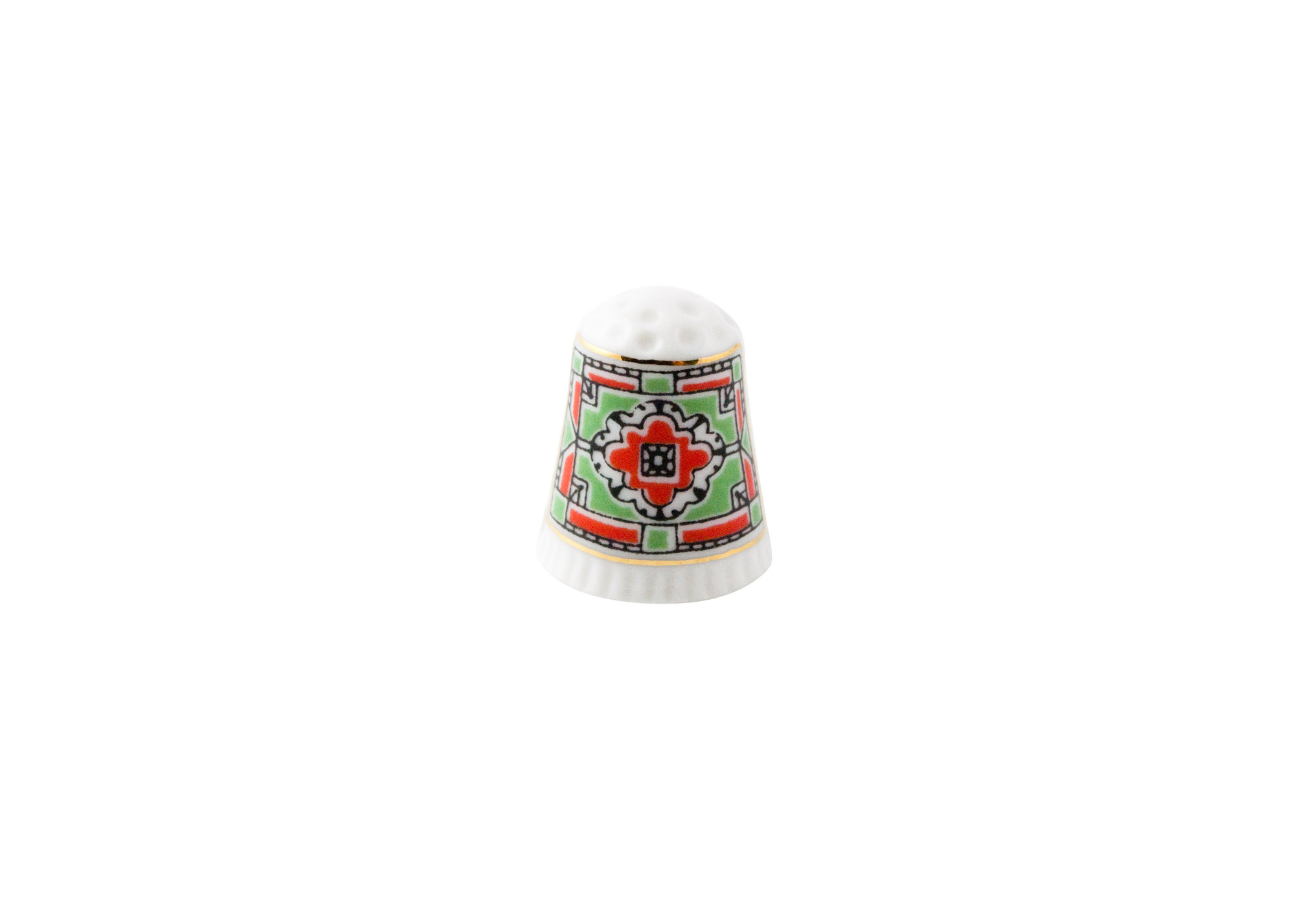 Buy Red Ornament Porcelain Thimble at GoldenCockerel.com