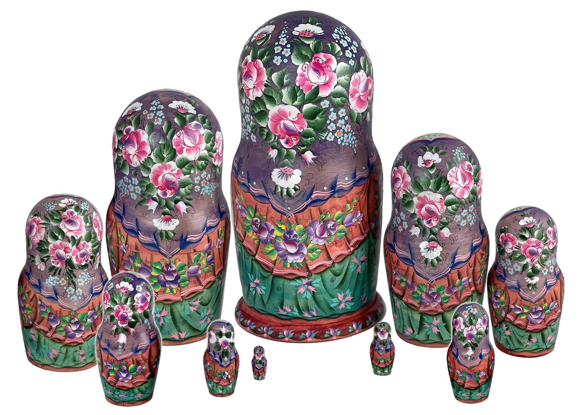 Buy Deluxe Folk Scene Matryoshka 10pc./11" at GoldenCockerel.com