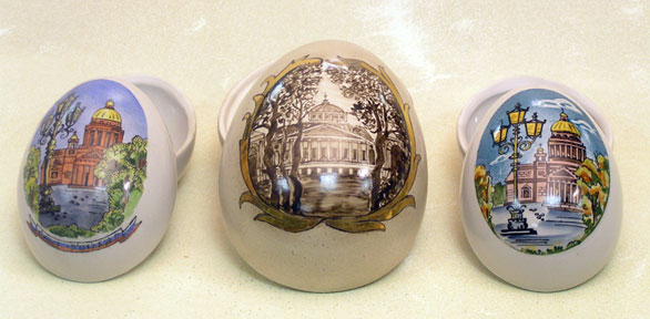 Buy Vintage Porcelain Egg Boxes - Set of 3 at GoldenCockerel.com
