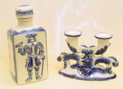 Buy Gzhel Vodka Flask & Candle Holder at GoldenCockerel.com