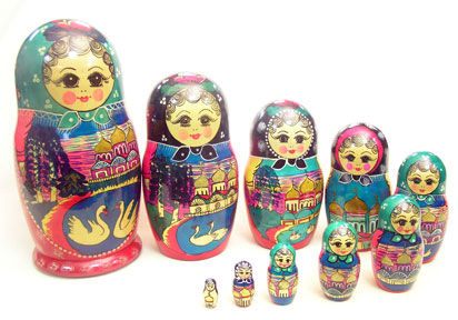 Buy Vintage Polkhovski Maidan Nesting Doll 10pc/12" at GoldenCockerel.com