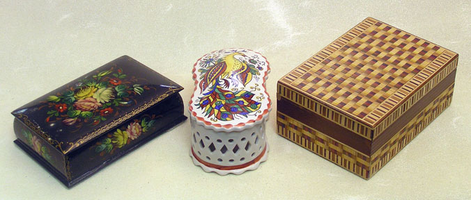 Buy Vintage Russian Boxes - Set of 3 at GoldenCockerel.com