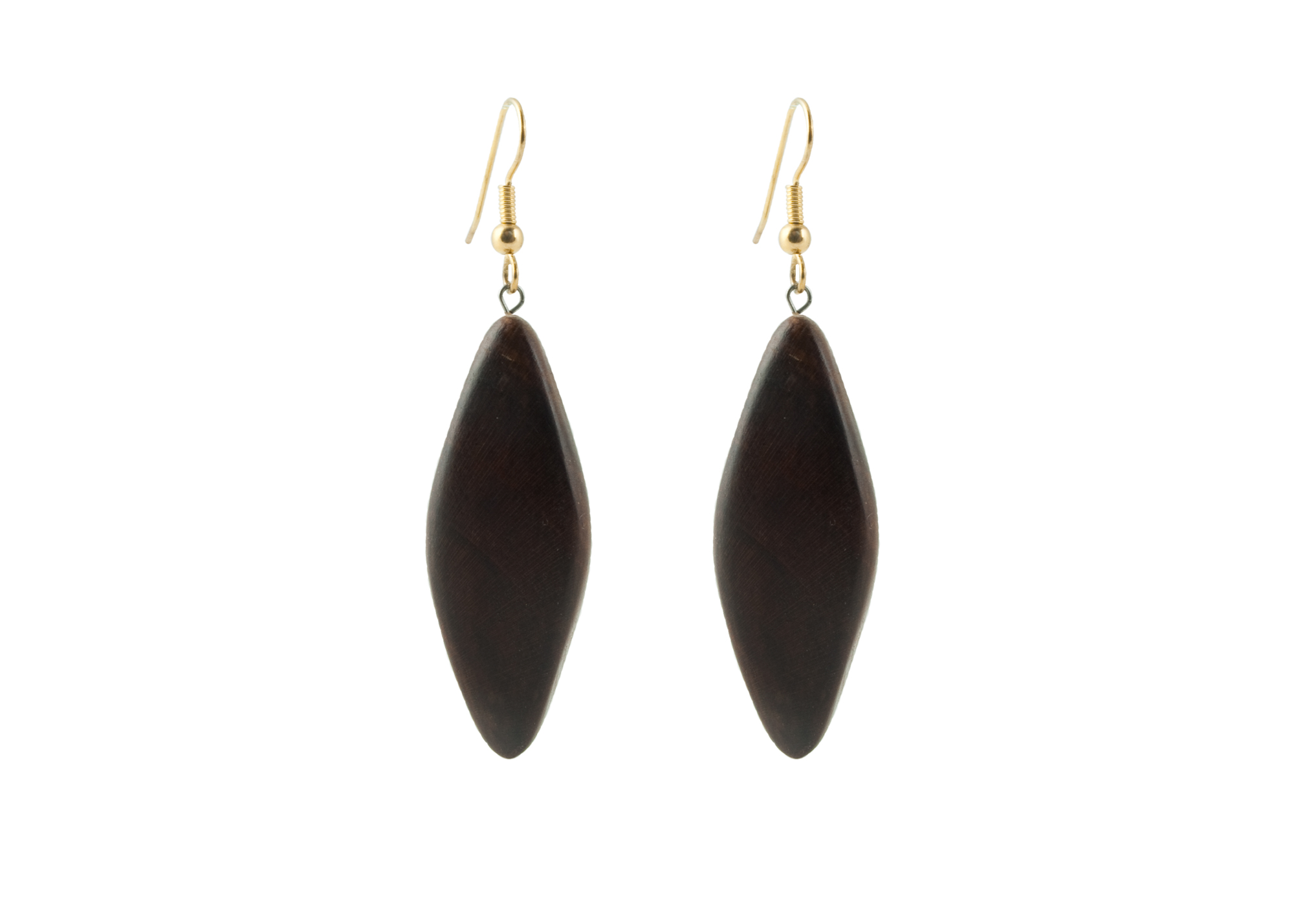 Buy Black Sea Earrings Wooden Glossy Diamond at GoldenCockerel.com