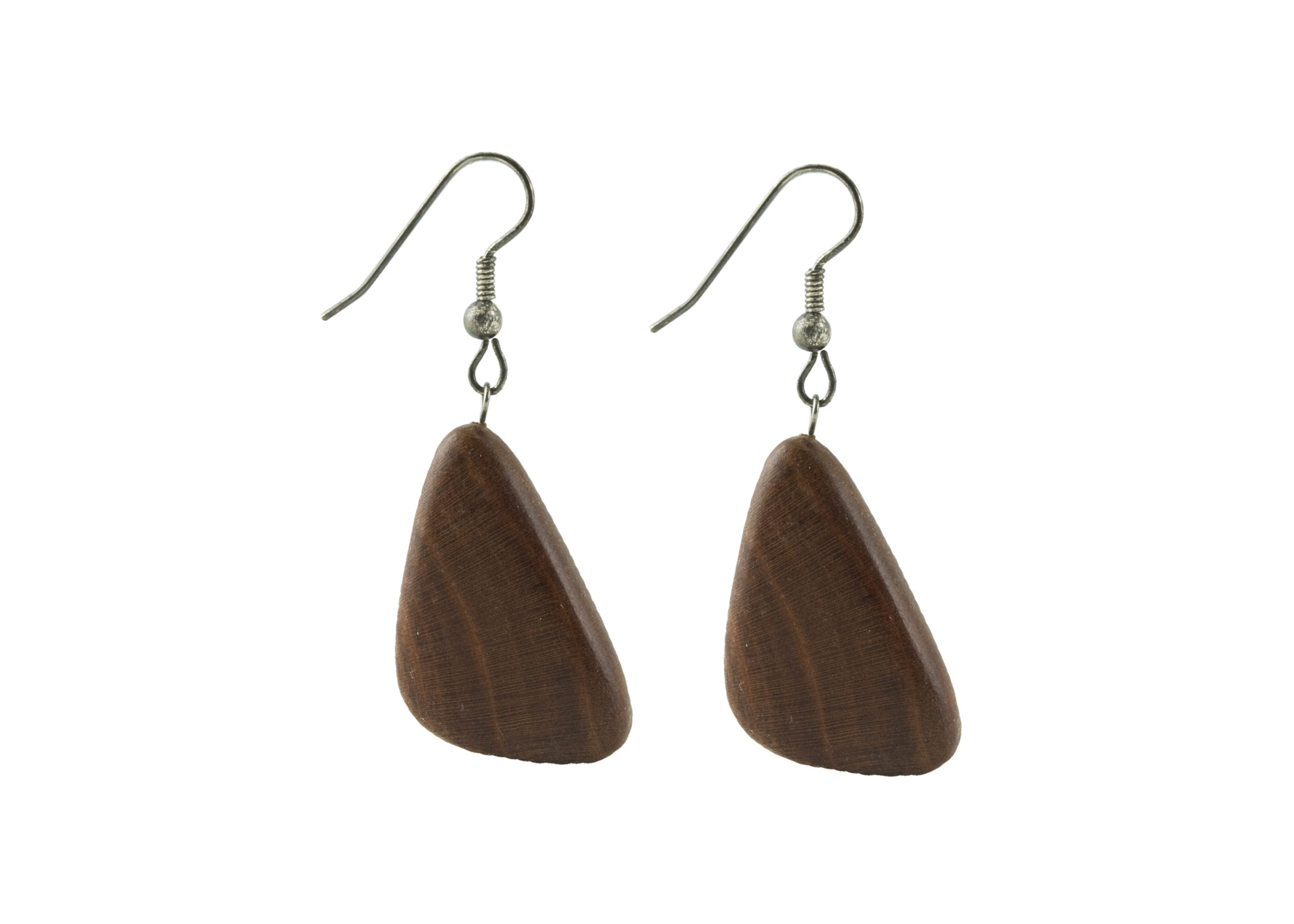Buy Black Sea Wooden Earrings Small Asymmetrical Light at GoldenCockerel.com