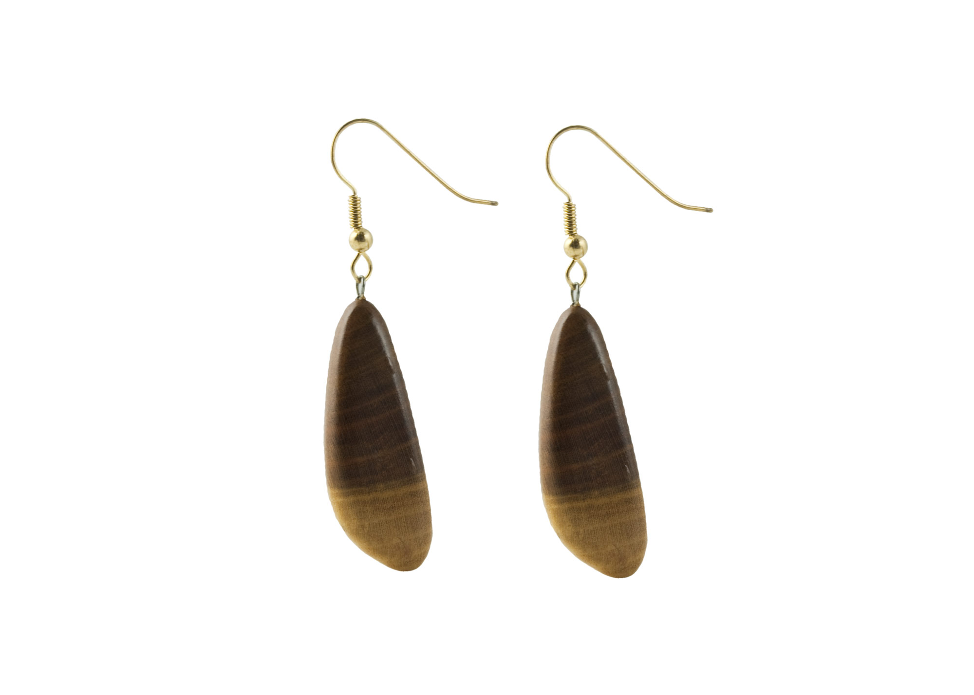 Buy Black Sea Wooden Earrings Asymmetrical Two-Tone Approx  at GoldenCockerel.com