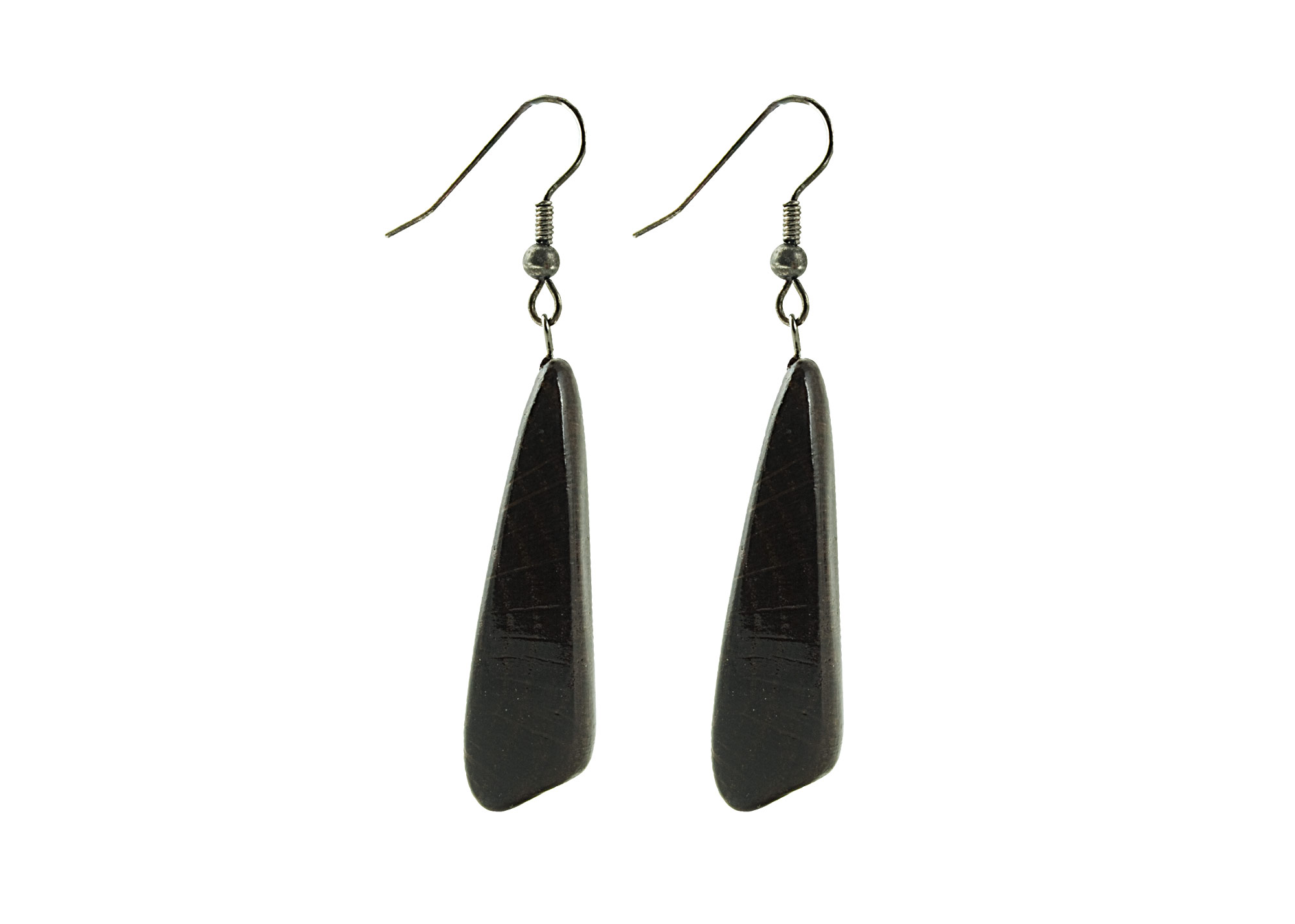 Buy Dark Asymmetrical Wooden Earrings at GoldenCockerel.com