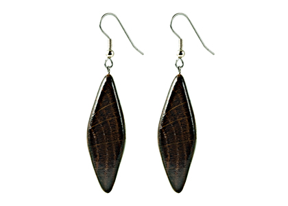 Buy Two-Toned Wooden Diamond Earrings from Crimea at GoldenCockerel.com