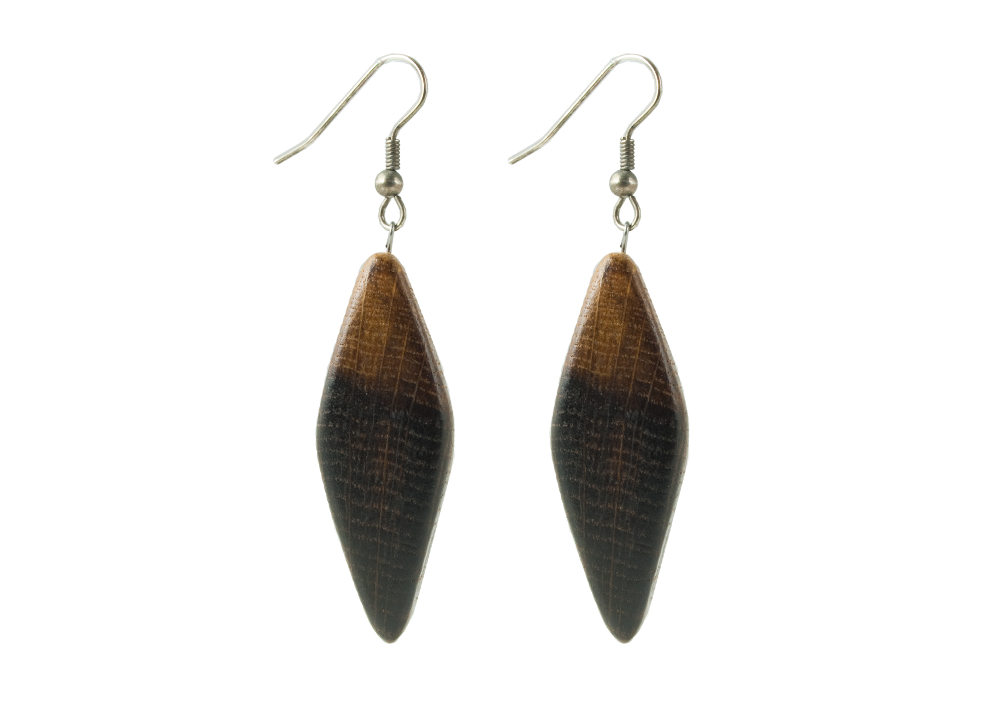 Buy Two-Toned Wooden Diamond Earrings from Crimea at GoldenCockerel.com