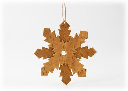 Buy Snowflake Birch Bark Ornament at GoldenCockerel.com