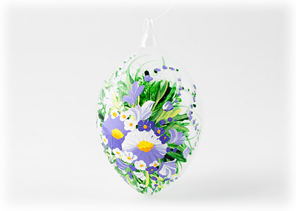 Buy Hand Painted Glass Egg Ornament at GoldenCockerel.com