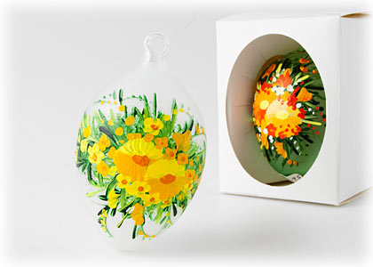 Buy Hand Painted Glass Egg Ornament at GoldenCockerel.com