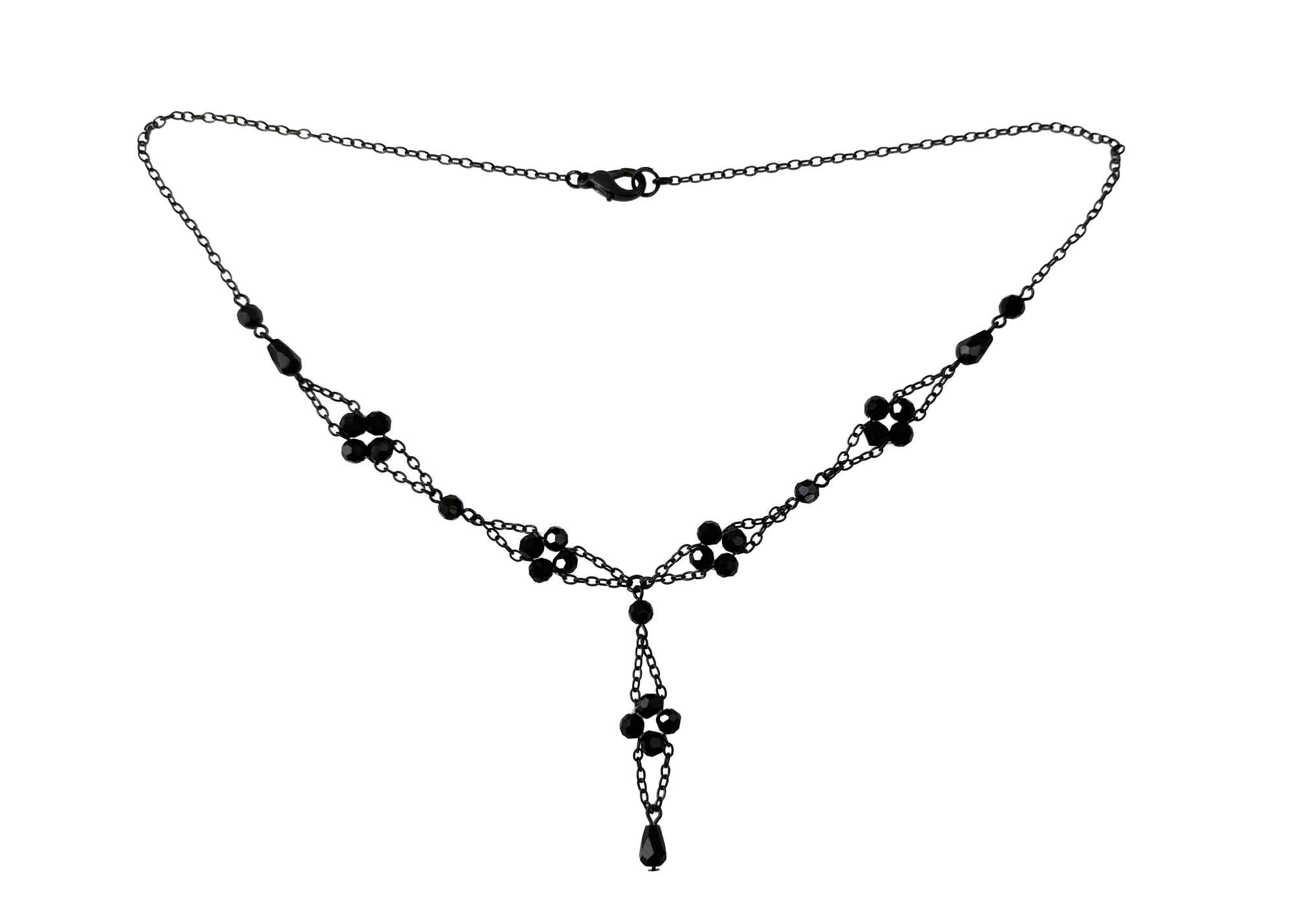 Buy Black Beaded "Sonia" Necklace at GoldenCockerel.com