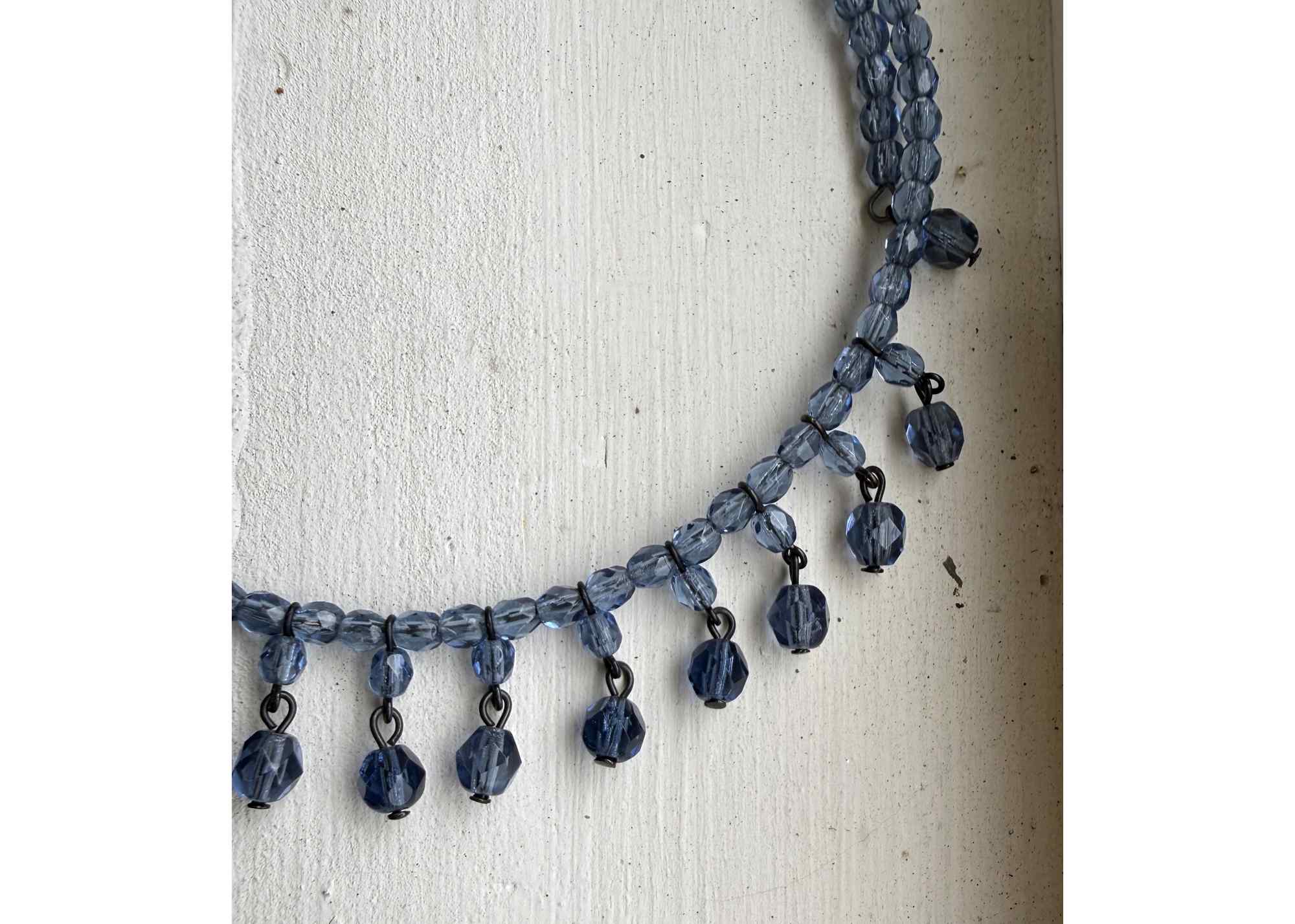 Buy Blue Beaded "Daria" Choker Necklace at GoldenCockerel.com
